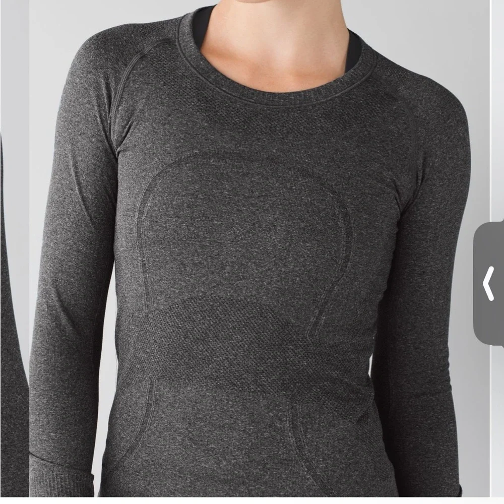 Lululemon Athletica Swiftly Fitted Long Sleeve Gray Top Size 6
